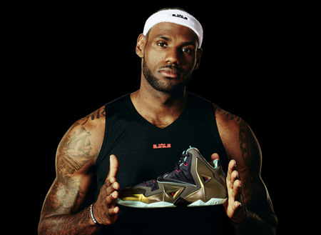 LeBron James with his Nike shoes.